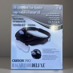 Carson Pro Magnivisor CP-60 Head Band Visor Magnifier Lighted Led